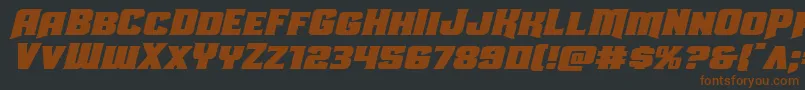 Uniongrayexpandital-fontti – ruskeat fontit mustalla taustalla