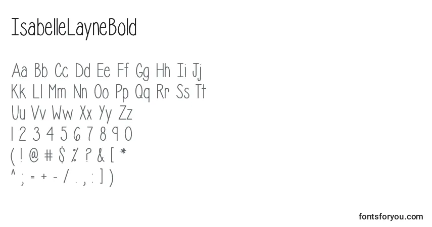 Czcionka IsabelleLayneBold – alfabet, cyfry, specjalne znaki