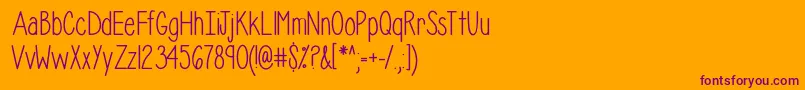 IsabelleLayneBold-fontti – violetit fontit oranssilla taustalla