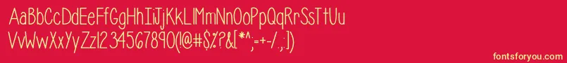 IsabelleLayneBold Font – Yellow Fonts on Red Background