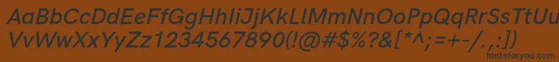 Шрифт HkgroteskSemiboldlegacyitalic – чёрные шрифты на коричневом фоне