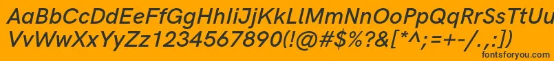 HkgroteskSemiboldlegacyitalic Font – Black Fonts on Orange Background