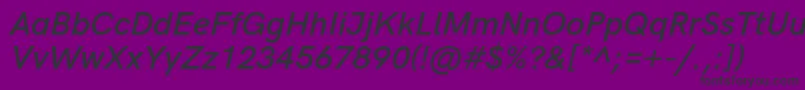 Шрифт HkgroteskSemiboldlegacyitalic – чёрные шрифты на фиолетовом фоне