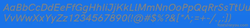 HkgroteskSemiboldlegacyitalic Font – Gray Fonts on Blue Background