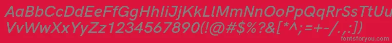 HkgroteskSemiboldlegacyitalic Font – Gray Fonts on Red Background