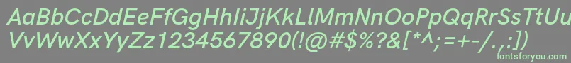 HkgroteskSemiboldlegacyitalic Font – Green Fonts on Gray Background
