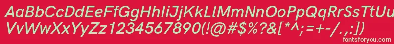 Шрифт HkgroteskSemiboldlegacyitalic – зелёные шрифты на красном фоне