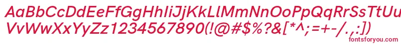 フォントHkgroteskSemiboldlegacyitalic – 赤い文字