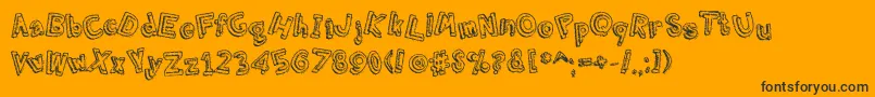 GrmblngEfct Font – Black Fonts on Orange Background