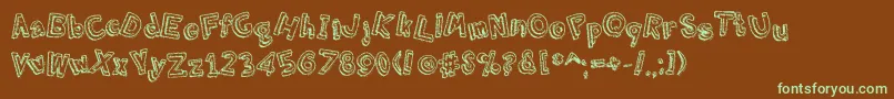 GrmblngEfct Font – Green Fonts on Brown Background
