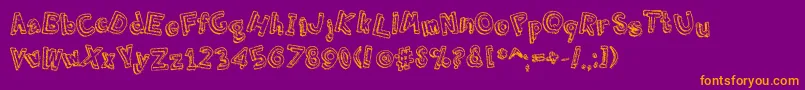 GrmblngEfct Font – Orange Fonts on Purple Background