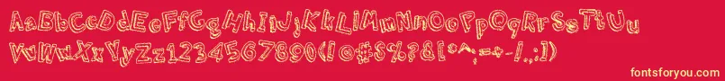 GrmblngEfct Font – Yellow Fonts on Red Background