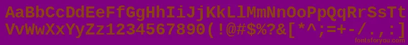 Шрифт LiberationmonoBold – коричневые шрифты на фиолетовом фоне