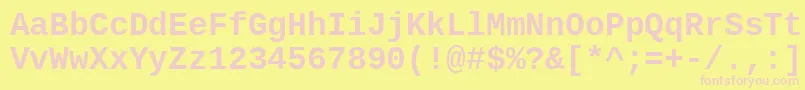 LiberationmonoBold-fontti – vaaleanpunaiset fontit keltaisella taustalla