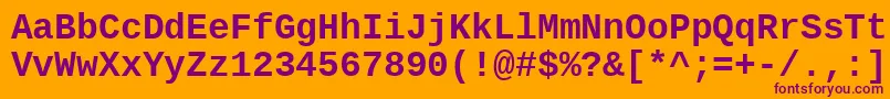 Шрифт LiberationmonoBold – фиолетовые шрифты на оранжевом фоне