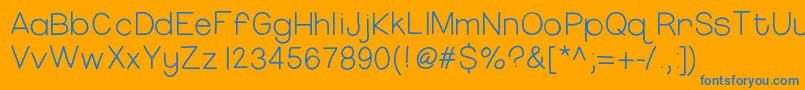 Hellomissthang Font – Blue Fonts on Orange Background
