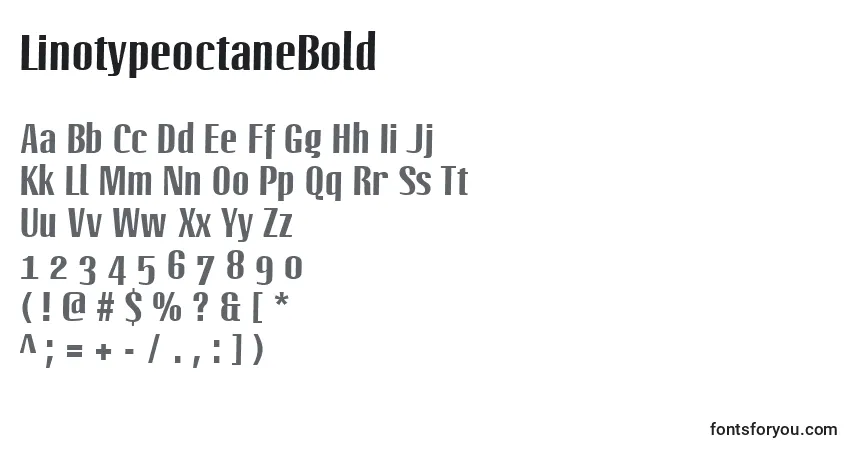 Schriftart LinotypeoctaneBold – Alphabet, Zahlen, spezielle Symbole