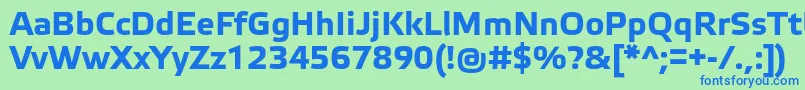 Шрифт ElektraTextProBold – синие шрифты на зелёном фоне