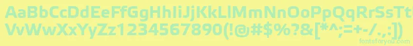 フォントElektraTextProBold – 黄色い背景に緑の文字