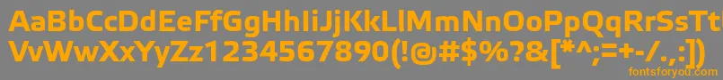 フォントElektraTextProBold – オレンジの文字は灰色の背景にあります。