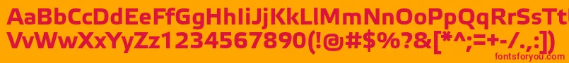 ElektraTextProBold Font – Red Fonts on Orange Background