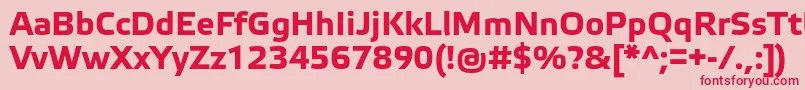 フォントElektraTextProBold – ピンクの背景に赤い文字