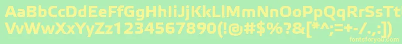 Czcionka ElektraTextProBold – żółte czcionki na zielonym tle