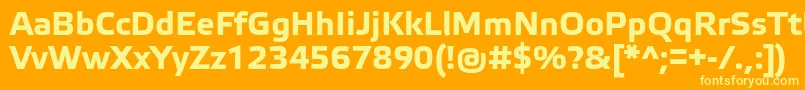 ElektraTextProBold-Schriftart – Gelbe Schriften auf orangefarbenem Hintergrund