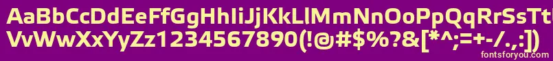 ElektraTextProBold Font – Yellow Fonts on Purple Background