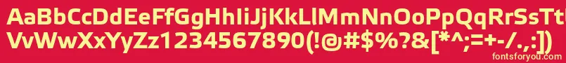 Czcionka ElektraTextProBold – żółte czcionki na czerwonym tle