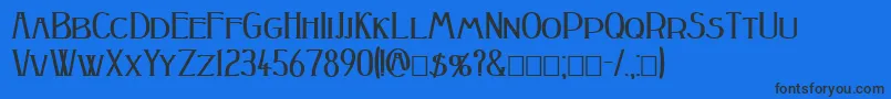 Шрифт PeakeBold – чёрные шрифты на синем фоне
