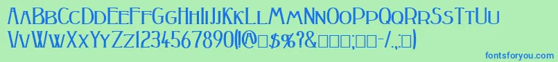 PeakeBold Font – Blue Fonts on Green Background