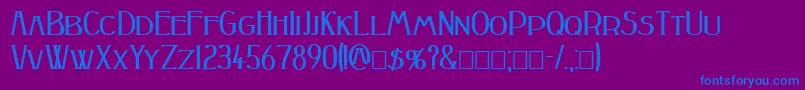 フォントPeakeBold – 紫色の背景に青い文字