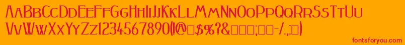PeakeBold Font – Red Fonts on Orange Background