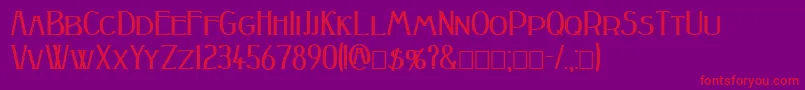 Czcionka PeakeBold – czerwone czcionki na fioletowym tle