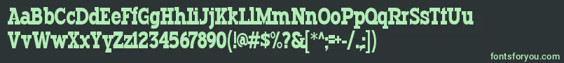 TypodermicRegular-fontti – vihreät fontit mustalla taustalla