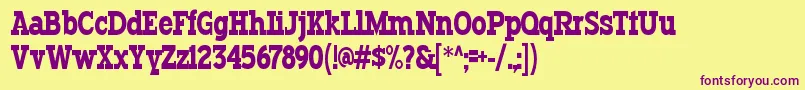 TypodermicRegular Font – Purple Fonts on Yellow Background