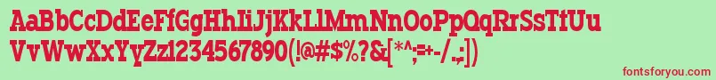 TypodermicRegular Font – Red Fonts on Green Background