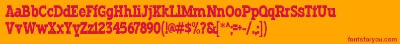 Шрифт TypodermicRegular – красные шрифты на оранжевом фоне