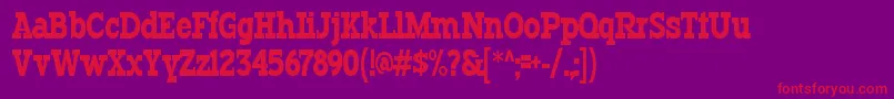 TypodermicRegular Font – Red Fonts on Purple Background