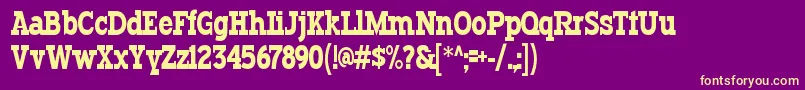 TypodermicRegular Font – Yellow Fonts on Purple Background