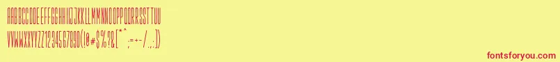 Fonte Salopiotsans – fontes vermelhas em um fundo amarelo