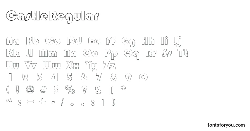 A fonte CastleRegular – alfabeto, números, caracteres especiais