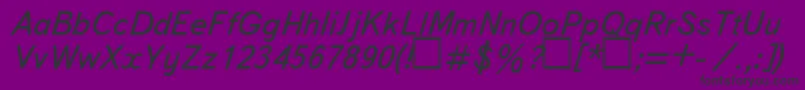 Czcionka UkBukvarnayaItalic – czarne czcionki na fioletowym tle