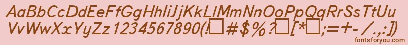 Шрифт UkBukvarnayaItalic – коричневые шрифты на розовом фоне
