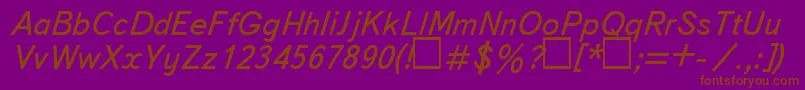 UkBukvarnayaItalic Font – Brown Fonts on Purple Background