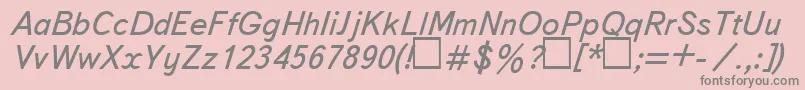 Fonte UkBukvarnayaItalic – fontes cinzas em um fundo rosa