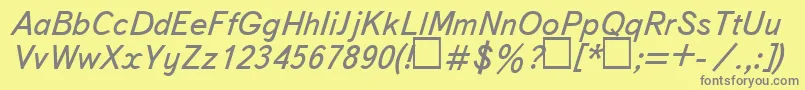 fuente UkBukvarnayaItalic – Fuentes Grises Sobre Fondo Amarillo