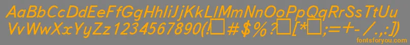 Fonte UkBukvarnayaItalic – fontes laranjas em um fundo cinza