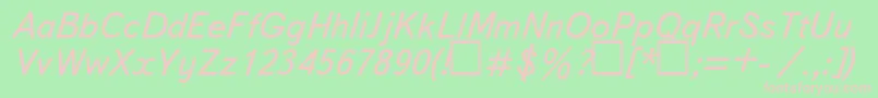 UkBukvarnayaItalic Font – Pink Fonts on Green Background